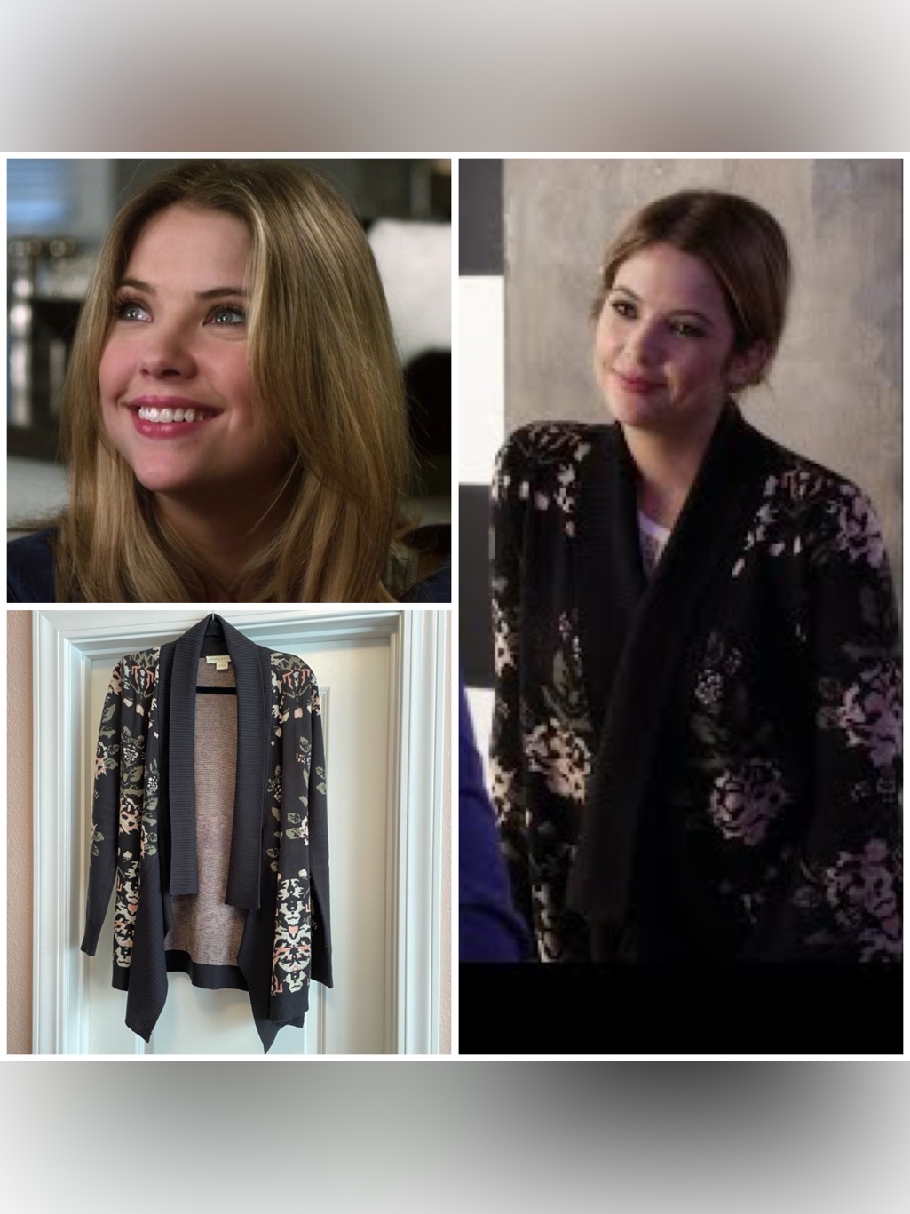 Aso Pretty Little Liars Urban Outfitters Black Floral Open Front Cardigan